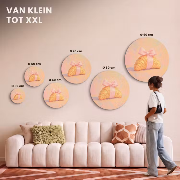 Akoestisch schilderij rond - Croissant - Strik - Roze — 7