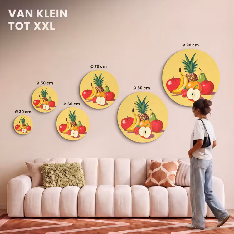 Akoestisch schilderij rond - Fruit - Illustratie - Kleurrijk — 7