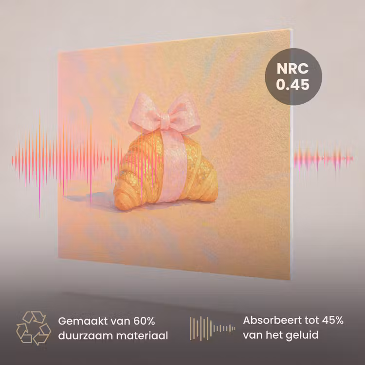 Akoestisch schilderij - Croissant - Strik - Roze — 3