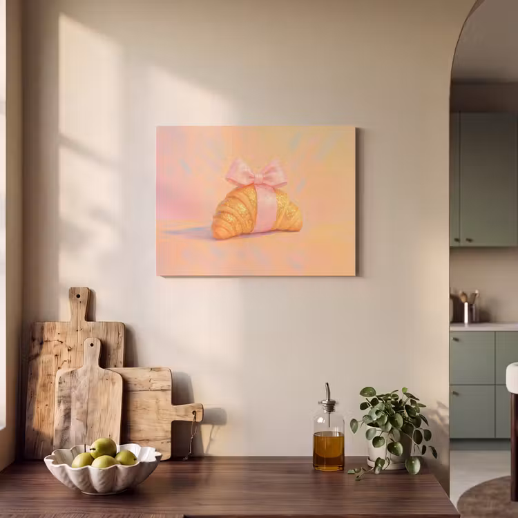 Akoestisch schilderij - Croissant - Strik - Roze — 4