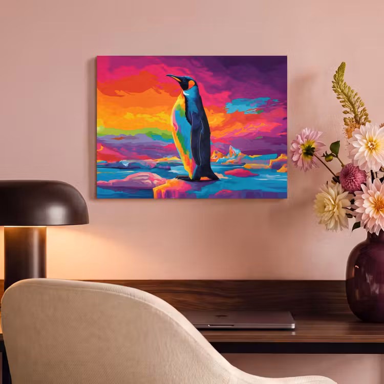Akoestisch schilderij - Ijsschots - Pinguïn - Abstract - Lucht — 6
