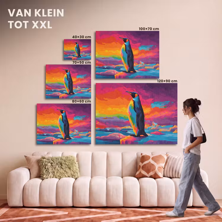 Akoestisch schilderij - Ijsschots - Pinguïn - Abstract - Lucht — 7