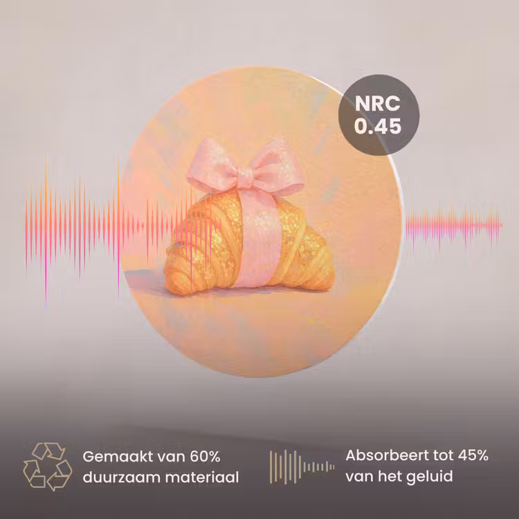 Akoestisch schilderij rond - Croissant - Strik - Roze — 3
