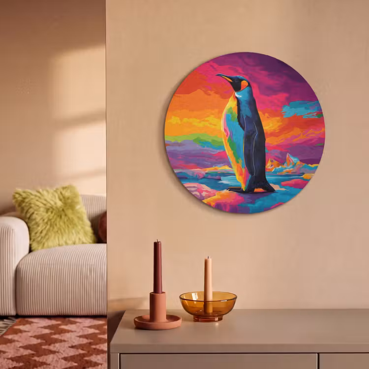Akoestisch schilderij rond - Ijsschots - Pinguïn - Abstract - Lucht — 2