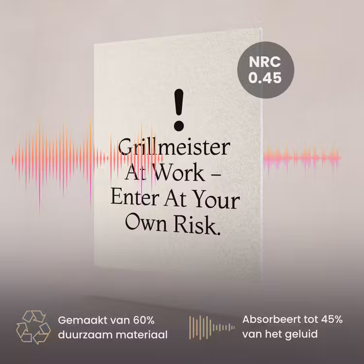 Akoestisch schilderij - Grill - Uitroepteken - Zwart - Tekst — 3