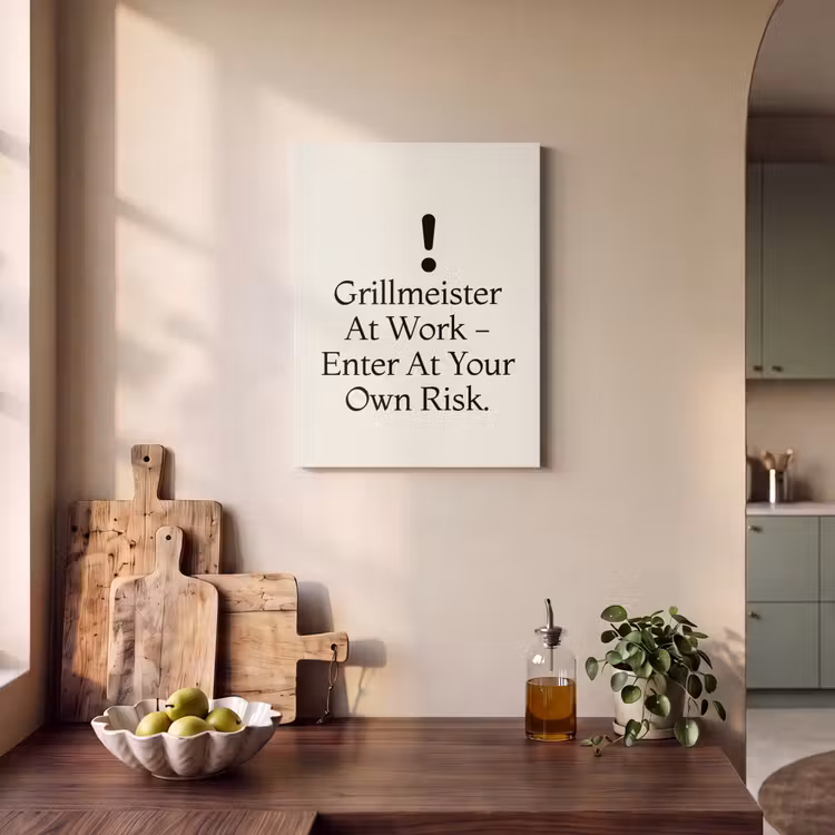 Akoestisch schilderij - Grill - Uitroepteken - Zwart - Tekst — 4