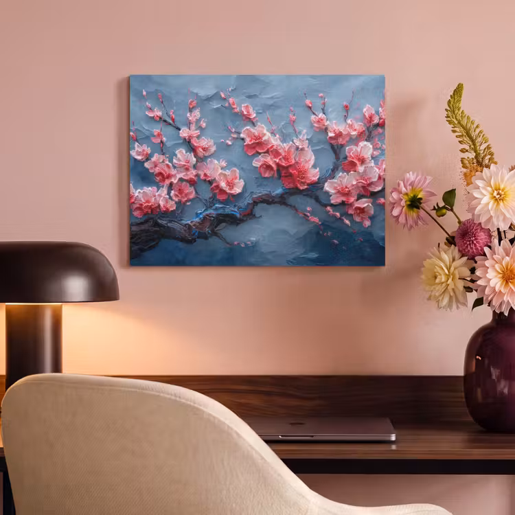 Akoestisch schilderij - Bloesem - Bloem - Roze - Tak — 6