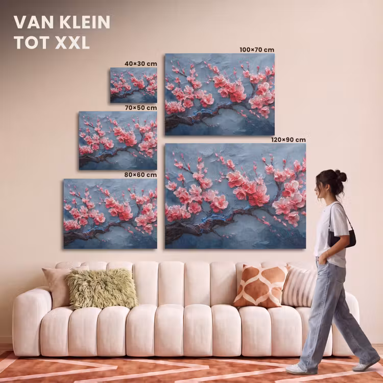 Akoestisch schilderij - Bloesem - Bloem - Roze - Tak — 7