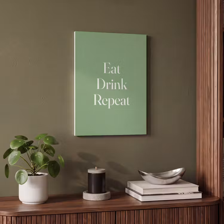Akoestisch schilderij - Eten - Drinken - Tekst - Mintgroen — 6
