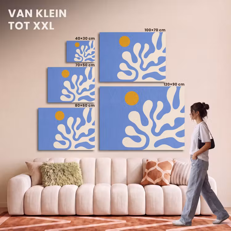 Akoestisch schilderij - Minimalistisch - Organisch patroon - Blauw — 7