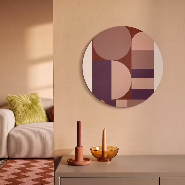 Akoestisch schilderij rond - Geometrisch - Cirkels - Rood — 2