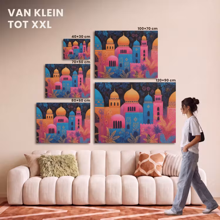 Akoestisch schilderij - Kleurrijk - Stad - Nacht - Islamitisch — 7