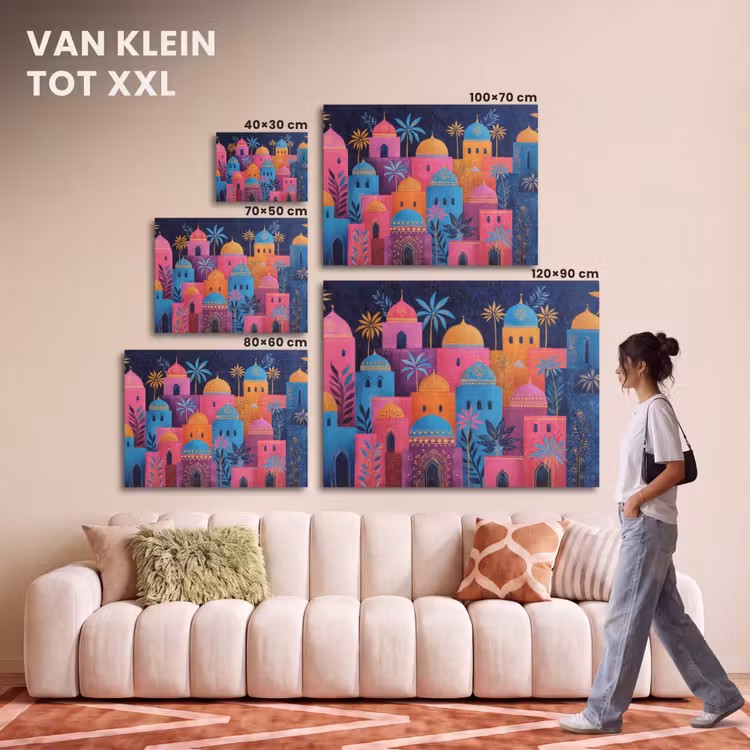 Akoestisch schilderij - Kleurrijke gebouwen - Avondlicht - Islamitisch — 7