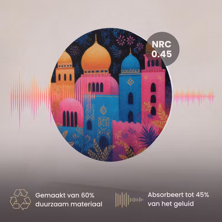 Akoestisch schilderij rond - Kleurrijk - Stad - Nacht - Islamitisch — 3