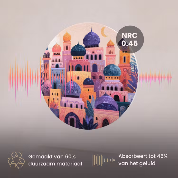 Akoestisch schilderij rond - Kleurrijke stad - Zon - Islamitisch — 3