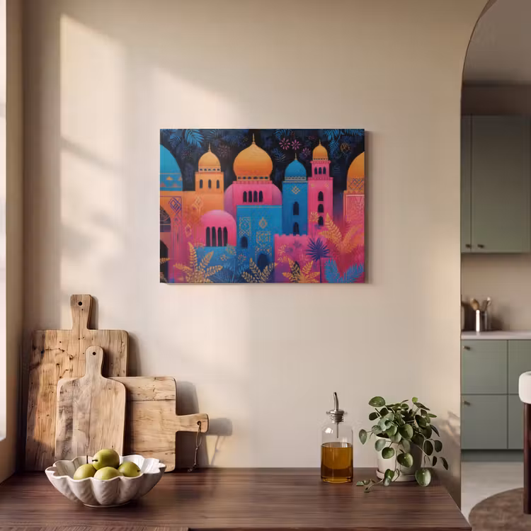 Akoestisch schilderij - Kleurrijk - Stad - Nacht - Islamitisch — 4