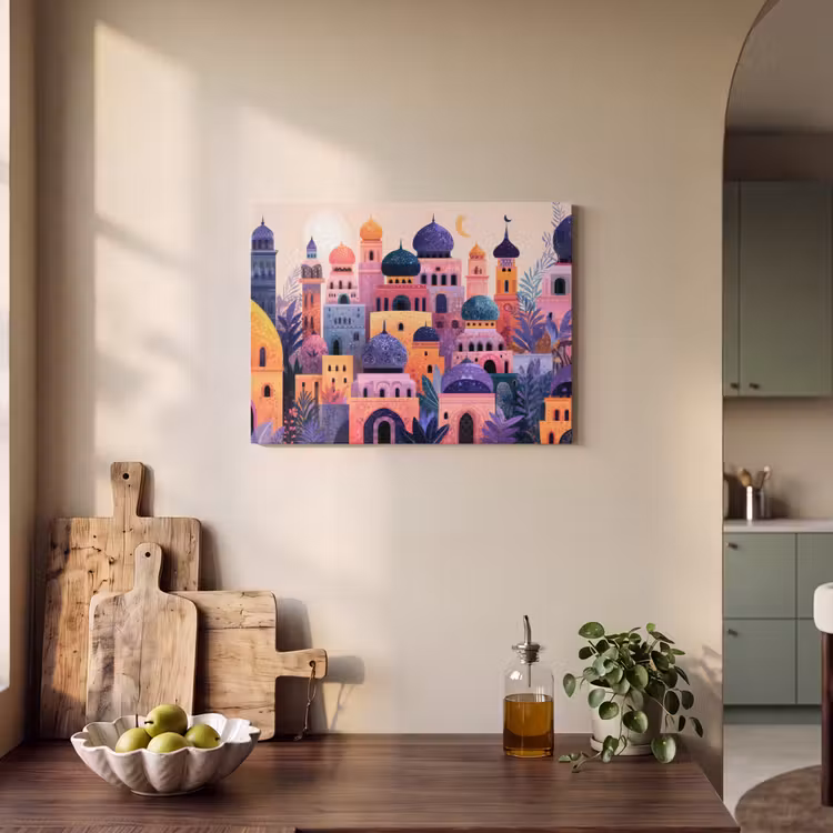 Akoestisch schilderij - Kleurrijke stad - Zon - Islamitisch — 4