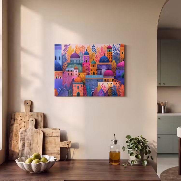 Akoestisch schilderij - Kleurrijk paradijs - Levendig - Islamitisch — 4