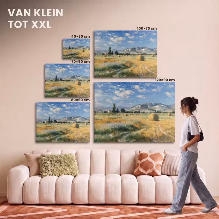 Akoestisch schilderij - Landschap - Strobalen - Bergen - Wolken — 7