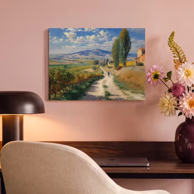 Akoestisch schilderij - Mensen - Wandelen - Zandpad - Velden — 6