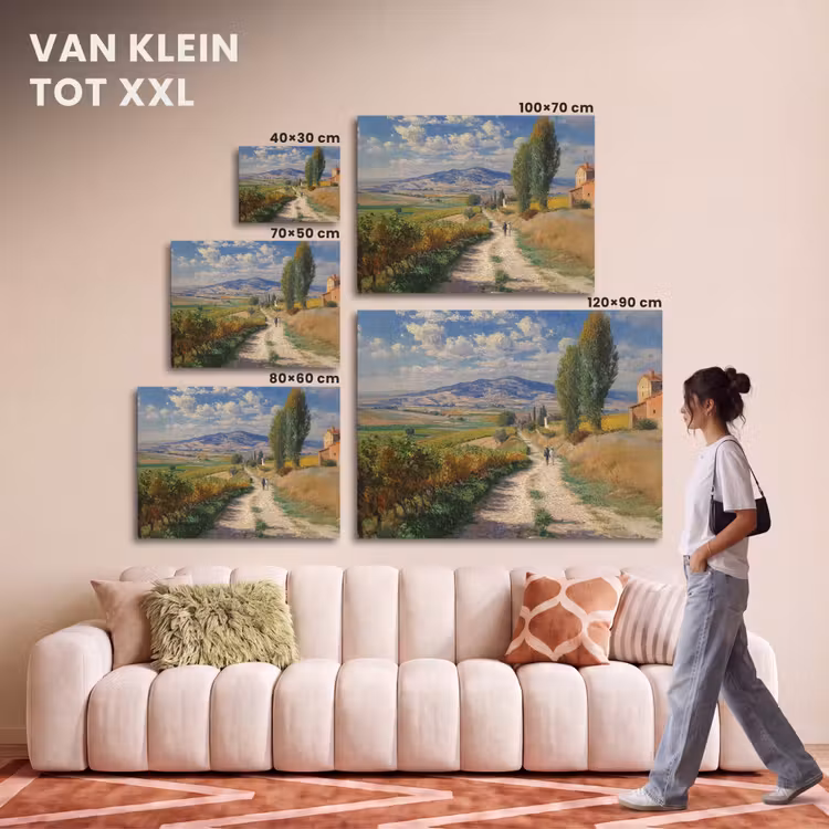 Akoestisch schilderij - Mensen - Wandelen - Zandpad - Velden — 7