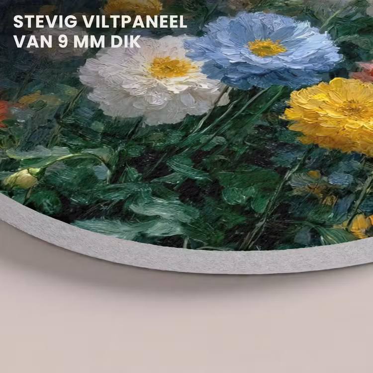 Akoestisch schilderij rond - Close-up - Veld - Bloemen - Kleurrijk — 5