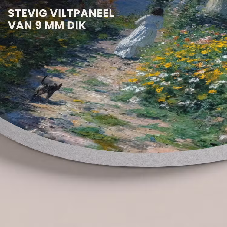 Akoestisch schilderij rond - Kat - Vrouw - Bloemen - Huis — 5