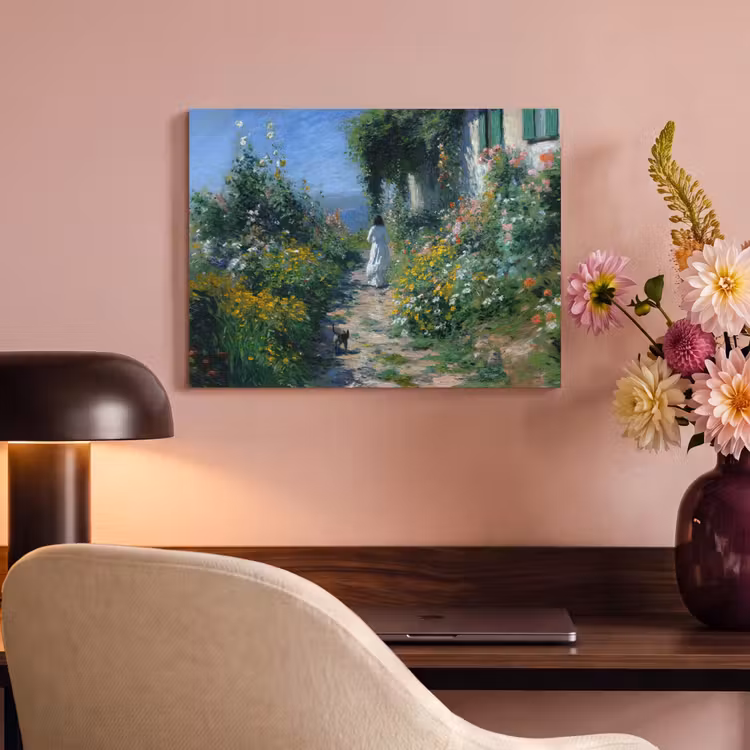 Akoestisch schilderij - Kat - Vrouw - Bloemen - Huis — 6