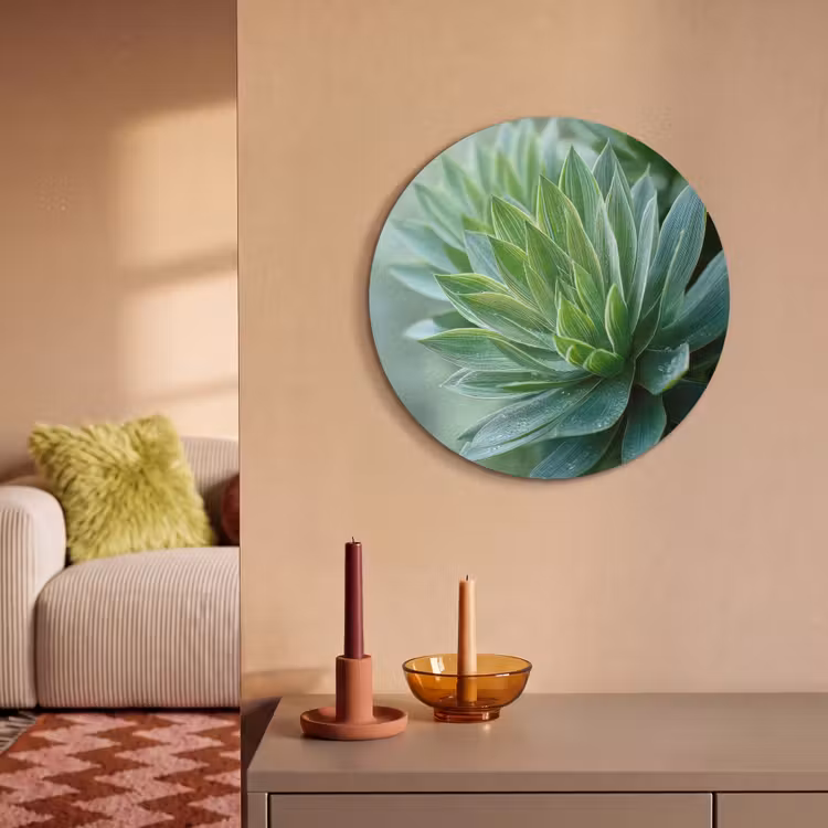 Akoestisch schilderij rond - Blad - Plant - Groen - Textuur — 2