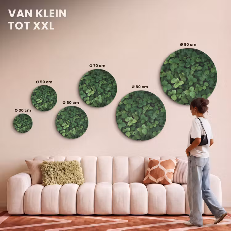 Akoestisch schilderij rond - Groen - Bladeren - Kartel - Zonlicht — 7