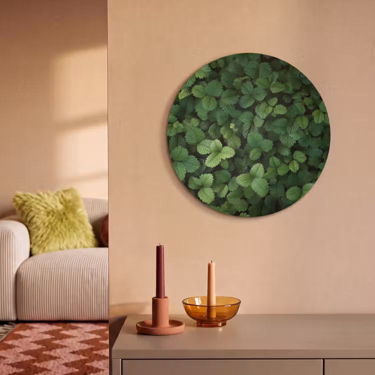 Akoestisch schilderij rond - Groen - Bladeren - Kartel - Zonlicht — 2