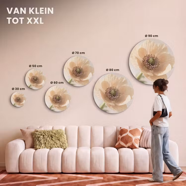 Akoestisch schilderij rond - Bloem - Minimalistisch - Groen — 7