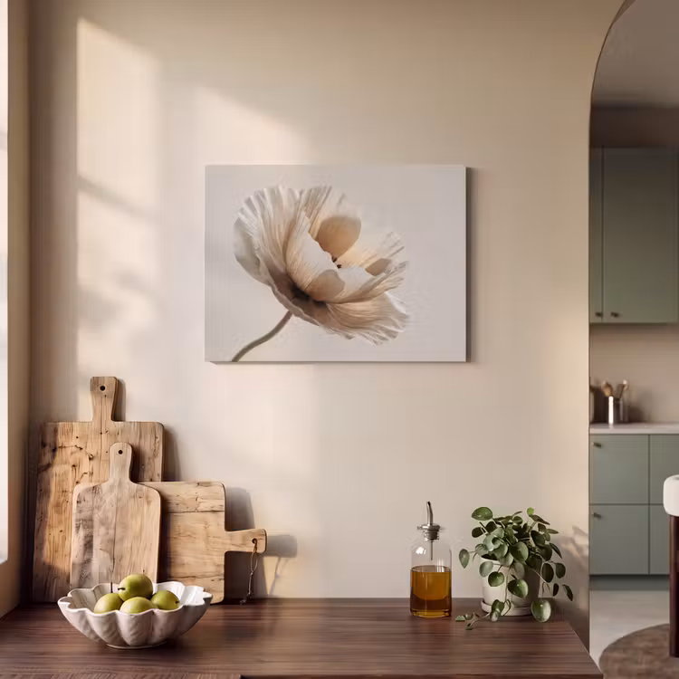 Akoestisch schilderij - Bloem - Beige - Crème — 4