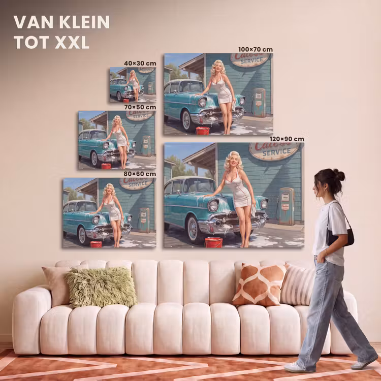 Akoestisch schilderij - Auto - Vrouw - Groen — 7