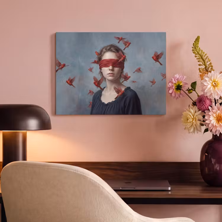 Akoestisch schilderij - Portret - Krachtig - Rood — 6