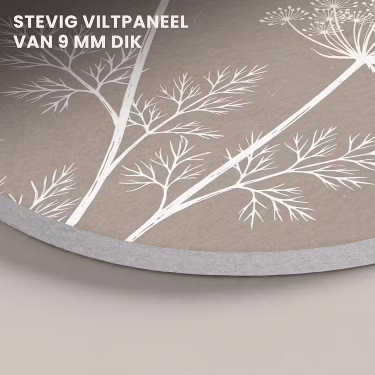 Akoestisch schilderij rond - Grafisch - Fluitenkruid - Taupe — 5