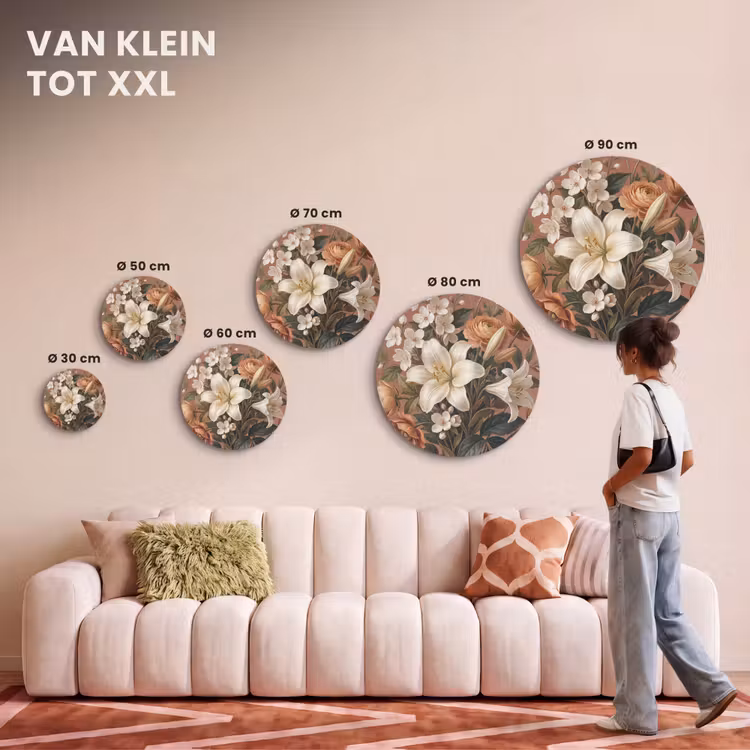 Akoestisch schilderij rond - Boeket - Retro - Kleurrijk — 7