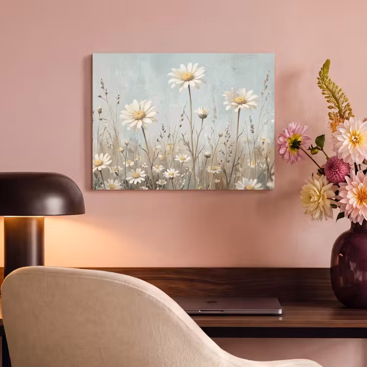 Akoestisch schilderij - Madelief - Illustratie - Wit — 6