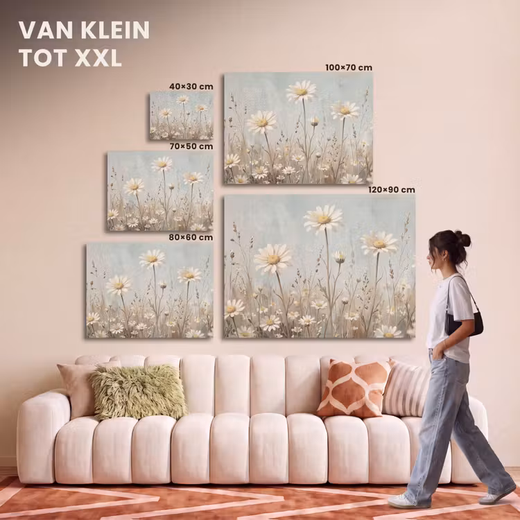 Akoestisch schilderij - Madelief - Illustratie - Wit — 7