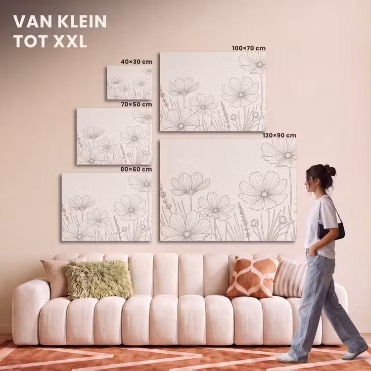 Akoestisch schilderij - Minimalistisch - Modern - Bloemen - Beige — 7