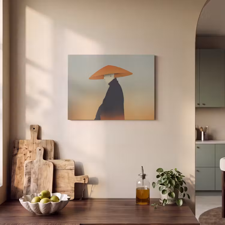 Akoestisch schilderij - Minimalistisch - Silhouet - Oranje — 4