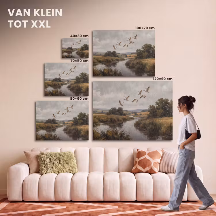 Akoestisch schilderij - Eenden - Rivier - Landschap - Vlucht - Nostalgisch — 7