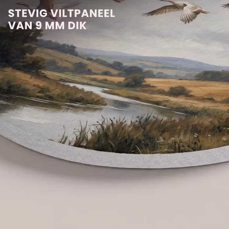 Akoestisch schilderij rond - Eenden - Rivier - Landschap - Vlucht - Nostalgisch — 5