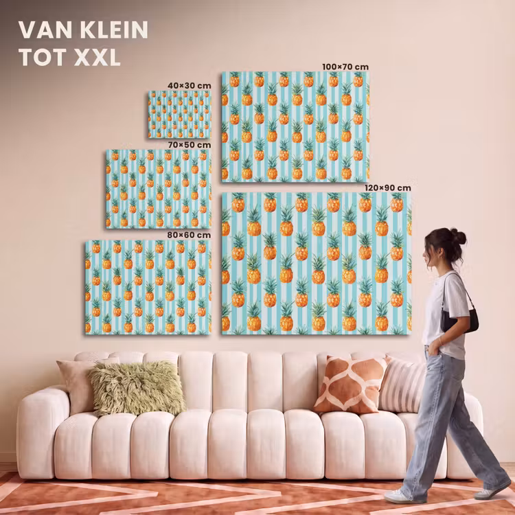 Akoestisch schilderij - Ananas - Strepen - Groen — 7