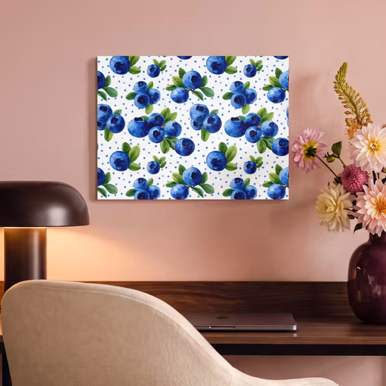 Akoestisch schilderij - Bessen - Patroon - Blauw — 6