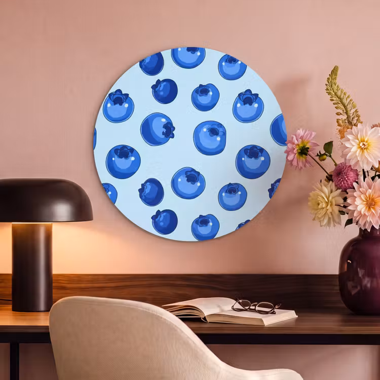 Akoestisch schilderij rond - Bessen - Modern - Blauw — 6