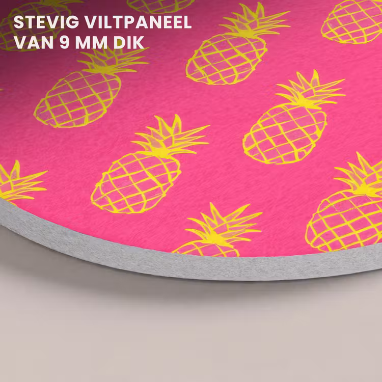 Akoestisch schilderij rond - Ananas - Trendy - Roze — 5