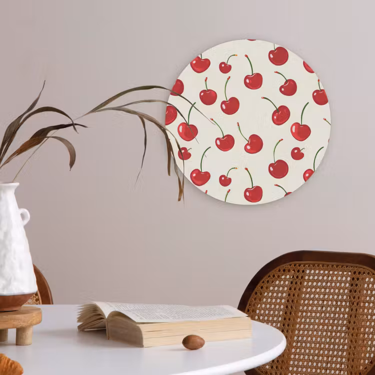 Akoestisch schilderij rond - Kersen - Minimalistisch - Rood — 6