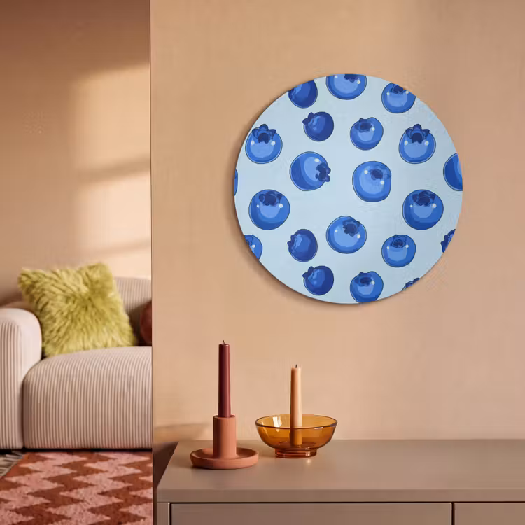 Akoestisch schilderij rond - Bessen - Modern - Blauw — 2