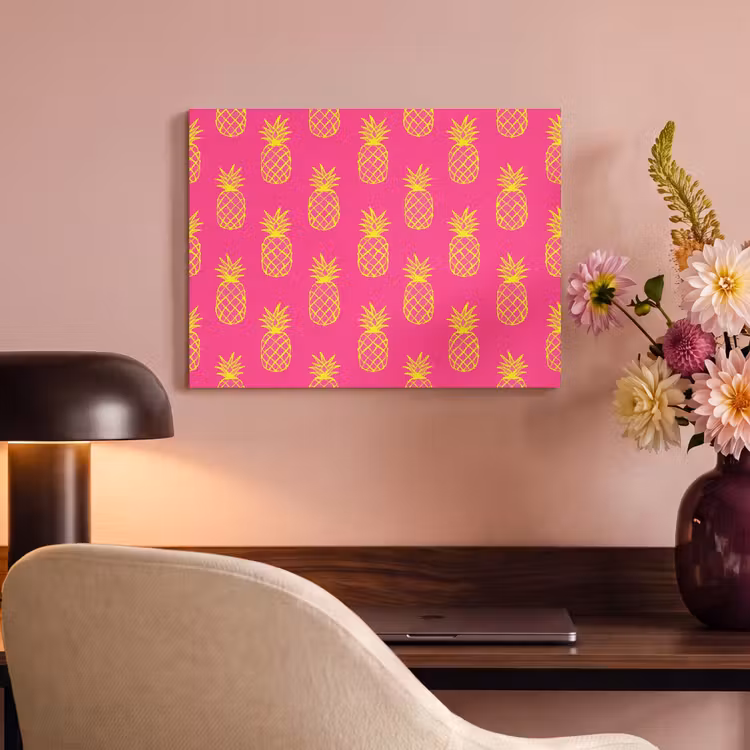 Akoestisch schilderij - Ananas - Trendy - Roze — 6